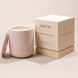 เทียนหอมเซรามิก AIKUN 2026 รุ่นโมเดิร์น ทำมือ น้ำหนัก 50 กรัม ทำจากขี้ผึ้งถั่วเหลือง ปลอดสารพิษ เหมาะสำหรับใช้ในบ้าน วันวาเลนไทน์ - Product Image 2