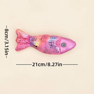 ของเล่นปลาตุ๊กตาผ้าพลัฌสีสันสดใส ใส่แคทนิป มีเสียงบีบ สำหรับแมว - Product Image 4