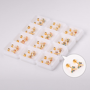 ต่างหูรูปแมลงปอสีสันสดใส ดีไซน์รูปแมลง ทำจากไทเทเนียมสตีล ของขวัญสำหรับผู้หญิง เครื่องประดับแฟชั่น - Product Image 2