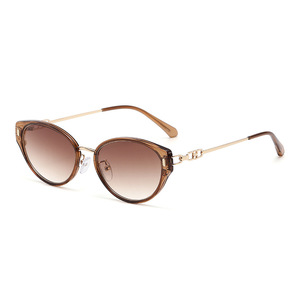 Jamie 9465 <b>Small</b> <b>Frame</b> Cat-Eye <b>Sunglasses</b> Gold <b>Frame</b> UV400 Protection Women Fashion Outdoor Sun Glasses - Product Image 3