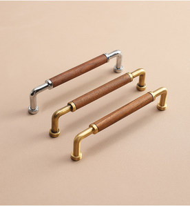 Solid Wood &amp; Antique Brass Spliced U-Shape Pull Handles for Cabinet <strong>Doors</strong> Wardrobe <strong>Doors</strong> Dressers Chests &amp; Wine Cabinets - Product Image 5
