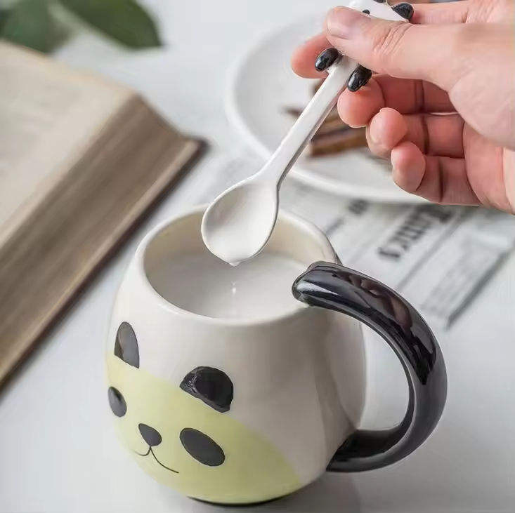 Wholesale Cute Pig/panda/frog/cat Unbreakable Custom Sublimate Ceramic Tea Coffee Cups