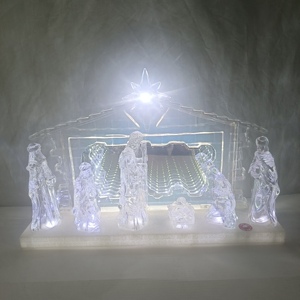 Unique Acrylic LED Light Religious Holly Family <b>Nativity</b> <b>Set</b> Indoor Decoration - Product Image 1