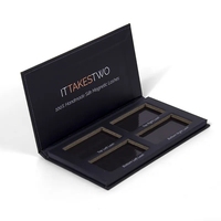 Palette de fards à paupières magnétique haut de gamme, étanche, 4 compartiments vides, avec logo personnalisé et finition argentée à chaud, marque privée