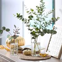 Vase Cylindrique en Verre Transparent Clair, Décoration Maison, Support de Bougie Flottante, Centre de Table de Mariage pour Événements et Usage Domestique