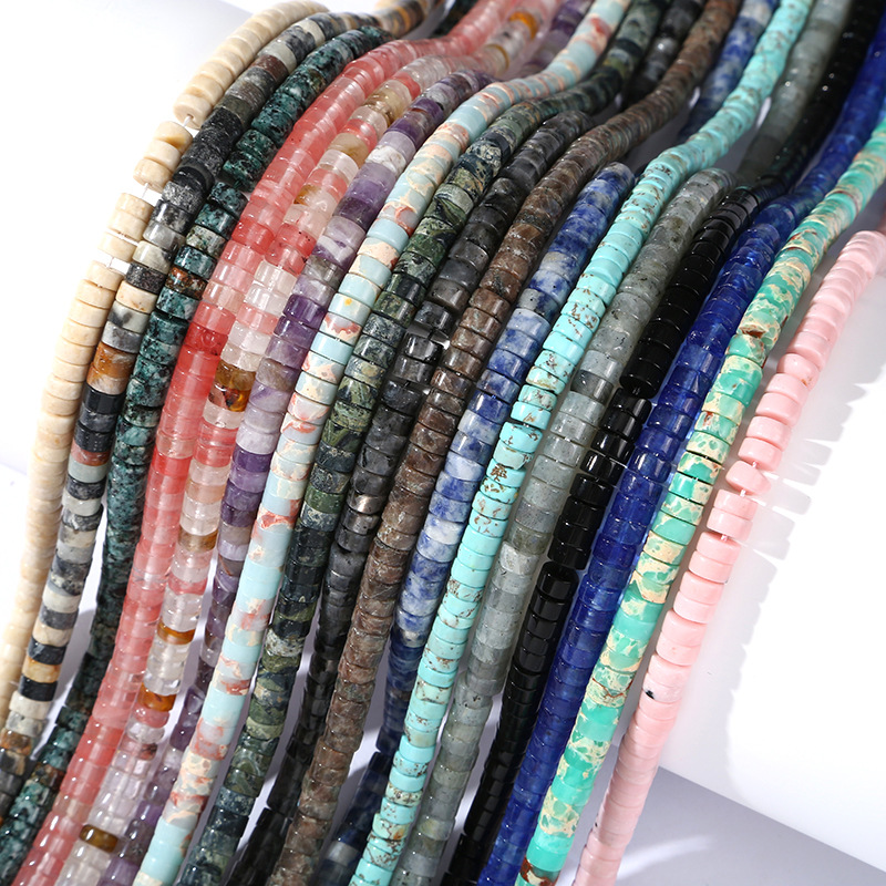 Cute Natural Wheel Spacers with Right-angle 3*6mm Crystal Natural Stone Loose Beads Wholesale for Jewelry Making