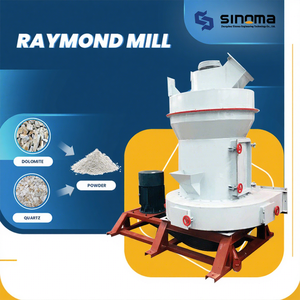 Offre Spéciale Sinoma Moulin Raymond à 3 Rouleaux Multifonctionnel YGM75 pour le Broyage de Pierre, Capacité 1-10t/h, Moteur AC, Composants Essentiels PLC - Product Image 1