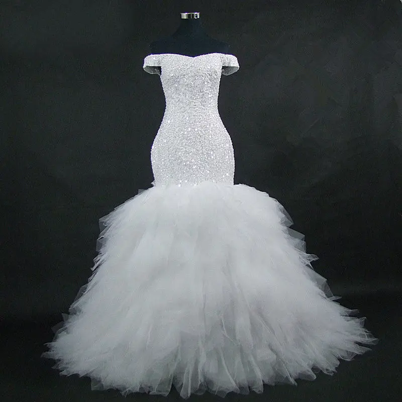 2022 African Mermaid Wedding One Shoulder Sweeping Train Bridal Dress Plus Size Wedding Dresses