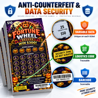Cartes de jeu à gratter instantanées de haute qualité, personnalisées, couleur intégrale, thème Halloween, impression numérique amusante, billets de loterie