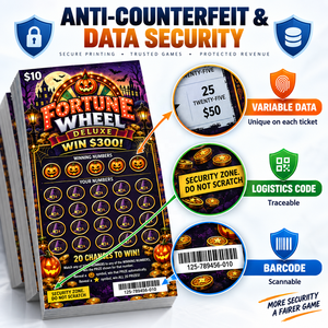 Cartes de jeu à gratter instantanées de haute qualité, personnalisées, couleur intégrale, thème Halloween, impression numérique amusante, billets de loterie - Product Image 4