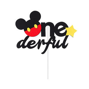 Decoración <span class=keywords><strong>de</strong></span> mesa temática <span class=keywords><strong>de</strong></span> <span class=keywords><strong>Mickey</strong></span>, ajuste One Ho Two Dles One Derful Baby 1st 2nd Birthday Cake Topper, suministros <span class=keywords><strong>de</strong></span> decoración para fiestas - Product Image 3