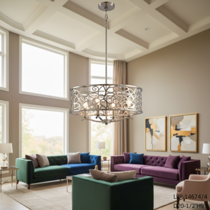 Lampadario a sospensione a gabbia in acciaio nero, stile retrò, di alta qualità, OEM ODM, per appartamento, <span class=keywords><strong>cucina</strong></span> e casa - Product Image 3