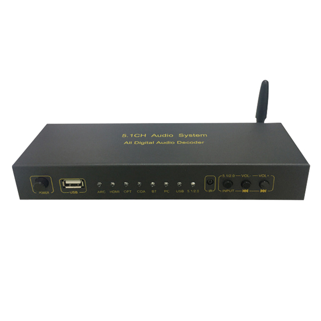 Decoder 5.1CH with Bluetooth Receiver Audio Converter 5.1 MP3 USB Amplifier DAC Spdif for Home Theater Sound KTV Play