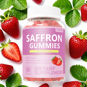 OEM Private Label Safran-Extrakt-Gummis Kindliche Stimmungsaufhellung Nahrungsergänzungsmittel Rein 60 Portionen Gesundheitspflege-Supplement Safran-Herz-Gummis - Product Image 2