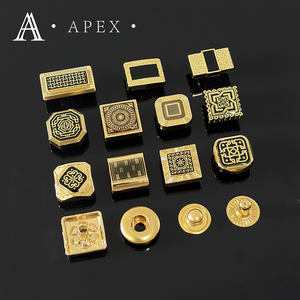 Bottone APEX Logo di fabbrica marchio personalizzato oro rotondo quadrato musulmano pulsante di abbigliamento in lega di zinco in metallo bottone a pressione per Thobe Jubbah - Product Image 1