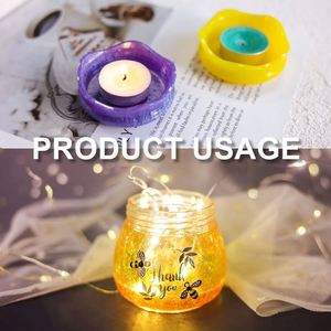 Pudding Jar Storage Bottle Crystal Candle Holder Mould Epoxy Silicone <b>Resin</b> Mold Set <b>Kit</b> Diy Lid <b>Resin</b> Art Casting Opp Bag - Product Image 6