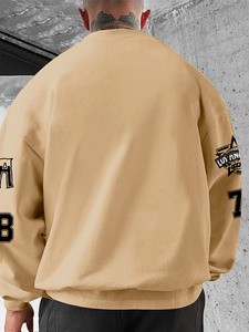 Felpa da Uomo con Collo Tondo, Grigio Scuro, Stampa Los Angeles, Manica Lunga, Casual, Streetwear, Traspirante, Resistente, Vendita all'Ingrosso - Product Image 6