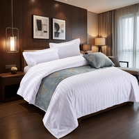 Ensemble de literie d'hôtel de luxe 5 étoiles de qualité supérieure en coton 100% avec rayures de 3 cm, taille king size, personnalisé par la marque JF, vente en gros
