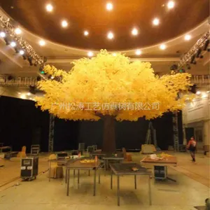 3m real touch ขนาดใหญ่ประดิษฐ์ gold leaf ตกแต่ง banyan tree plant เนอสเซอรี่สำหรับขาย