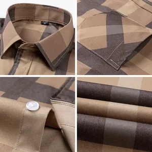 <span class=keywords><strong>Camisas</strong></span> Casuales <span class=keywords><strong>de</strong></span> Algodón Coreanas <span class=keywords><strong>de</strong></span> <span class=keywords><strong>Moda</strong></span> para Hombre, Manga Larga, Diseño a Cuadros, Ropa Elegante y Económica - Product Image 5