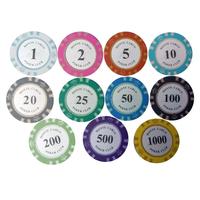 Jetons de poker professionnels haut de gamme en céramique et en argile, jetons Crown pour le poker texan et le Baccarat