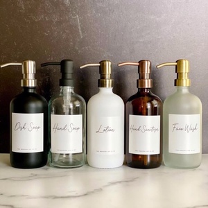 Bouteilles en verre <span class=keywords><strong>Boston</strong></span> rondes de 120 ml, 250 ml, 500 ml, 1000 ml avec pompe distributrice noire scellée avec pulvérisateur à pompe - Product Image 4