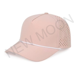 Custom 100% Polyester 5 Panel Mesh Back Trucker <b>Hat</b> Quick Dry Waterproof Laser Cut Hole Perforated High Performance Golf <b>Hat</b> - Product Image 4