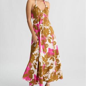 <span class=keywords><strong>Aloha</strong></span> <span class=keywords><strong>Hawaii</strong></span> personalizzato con stampa floreale 100% Rayon scollo a V stile Casual Maxi abito Casual da vacanza - Product Image 1