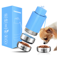 Bouteille d'eau isotherme en acier inoxydable de 32 oz avec logo personnalisé et 2 bols amovibles pour chien (alimentation et eau)