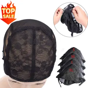 Wholesale 22 models custom logo Adjustable Hairnets Lace Wig Cap Elastic net Mesh Dome Lace Wig Caps For Making Wigs