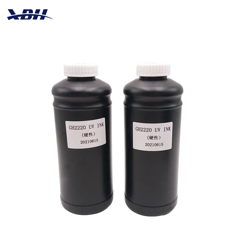GH2220-tinta de impresora UV dura, 1000ml, tintas suaves LED UV para impresión en cerámica, vidrio, madera y PVC