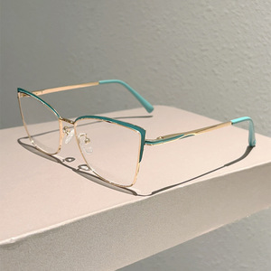 Lunettes <span class=keywords><strong>de</strong></span> <span class=keywords><strong>vue</strong></span> anti-lumière bleue pour femmes, monture en métal au design élégant, multicolores, surdimensionnées, carrées - Product Image 5