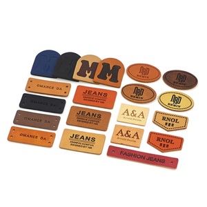 Custom Embossed Leather <b>Labels</b> for Garment Oval Rectangle Shape Washable PU Material 3D Logo Patch Laser Cut Edge - Product Image 3