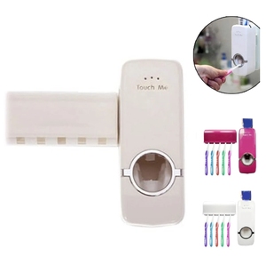 <b>Toothbrush</b> <b>Holder</b> Wall Toothpaste Dispenser Stand Dirt-proof Organizer Eco-Friendly Modern Travel Use Rose Red Plastic - Product Image 5