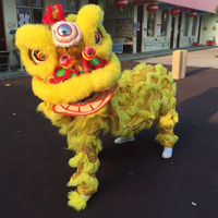 Costume de danse du lion authentique de haute qualité pour adultes, en laine, pour le Nouvel An chinois, avec lanterne en peluche de dragon, à vendre