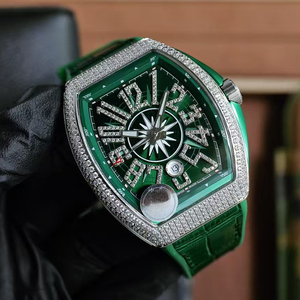 Reloj Automático de Alta Gama para Caballero, con Fecha, Diamantes, Plateado Náutico Verde Luminoso, Resistente al Agua, con Acabado de Alta Precisión - Product Image 1