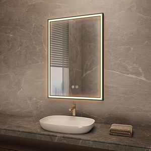 Fournisseur personnalisé Hôtel de mur suspendu carré Vanité noir encadré pour miroir de salle de bain moderne - Product Image 2