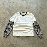 T-shirts en coton de haute qualité avec logo personnalisé, vêtements de rue, t-shirt de marque, imprimé camouflage, t-shirt à manches longues pour marque