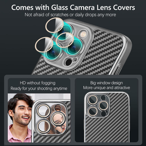 หรูหราคาร์บอนไฟเบอร์ TPU + PC สำหรับ iPhone15 14 13 12 11ป้องกันเลนส์โลหะฝาครอบโทรศัพท์มือถือสำหรับ iPhone 15 <span class=keywords><strong>PRO</strong></span> MAX - Product Image 2