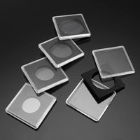 Capsules carrées pour pièces de monnaie 16mm-50mm Boîte à monnaie étui en plastique pour dalle Boîte de rangement protectrice Capsules acryliques carrées