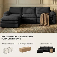 Ensemble de canapés modulaires modernes en tissu chenille, design compressible, canapé sectionnel, combinaison quatre pièces, meubles de salon
