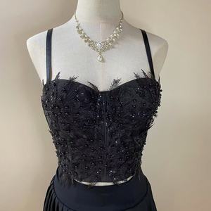 All'ingrosso manifattura canotta di perle in pizzo a spina di pesce bustino reggiseno Top da donna corsetti in pizzo Femme Korset Per Femra - Product Image 6