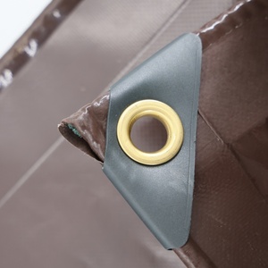 Heavy Duty <b>Waterproof</b> Brown <b>Tarpaulin</b> Outdoor Use Woven Fabric Plain Style - Product Image 4