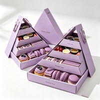 Nouvelle boîte alimentaire personnalisée écologique de style arabe en forme de pyramide pour plats à emporter, snacks, pâtisseries, desserts, et basbousa