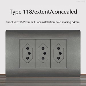 Interruptor de pared eléctrico estándar brasileño de 20A con enchufe y toma de corriente con USB Tipo-C 118, enchufe de pared con lámpara. - Product Image 5