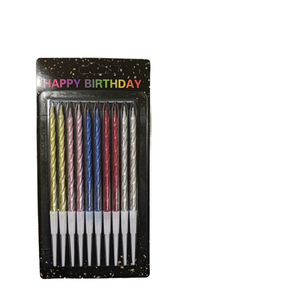 Conjunto de 10 Velas Decorativas para Festa Infantil, Base Dourada, Sem Fumaça, Feitas de Cera de Parafina para Aniversário - Product Image 4