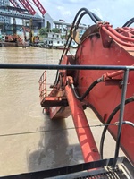 Dragueuse à pelle arrière EX2500 à haut rendement |   Moteur de bateau excavateur amphibie, profondeur de dragage de 25 m pour le dragage des ports, des rivières et des lacs