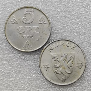 Pièces commémoratives de style antique de Norvège 1918, 1920, 1945, 5 Ore <span class=keywords><strong>Haakon</strong></span> <span class=keywords><strong>VII</strong></span>, cadeaux, décoration de la maison - Product Image 3