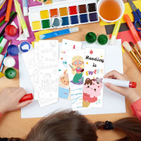 Nouvelle marque-page en carton imprimé offset, cousue à la selle, éducative pour enfants, à colorier soi-même, pour étudiants