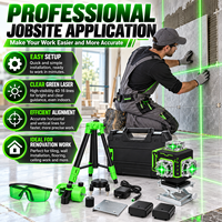 DERUIDA Niveau laser 4D 16 lignes vert auto-nivelant 360° avec récepteur, niveau laser rotatif professionnel pour extérieur